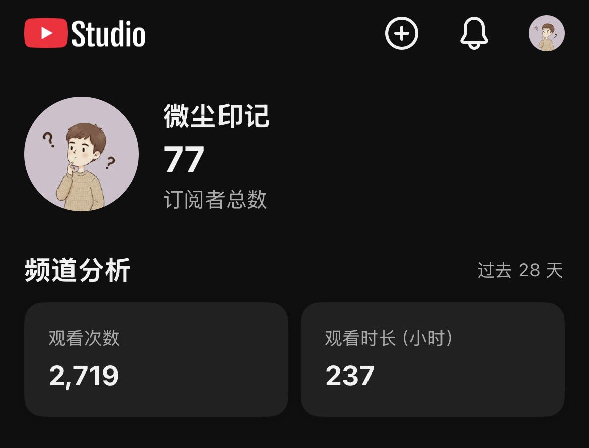 youtube订阅人数77人
