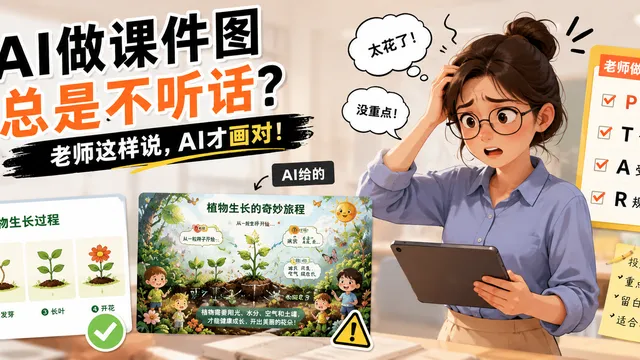 老师用 AI 做课件图，别一上来就说“帮我画一张”