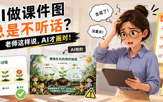 老师用 AI 做课件图,别一上来就说“帮我画一张”