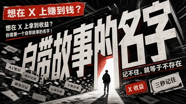 想在 X 上拿到收益？你需要一个自带故事的名字！